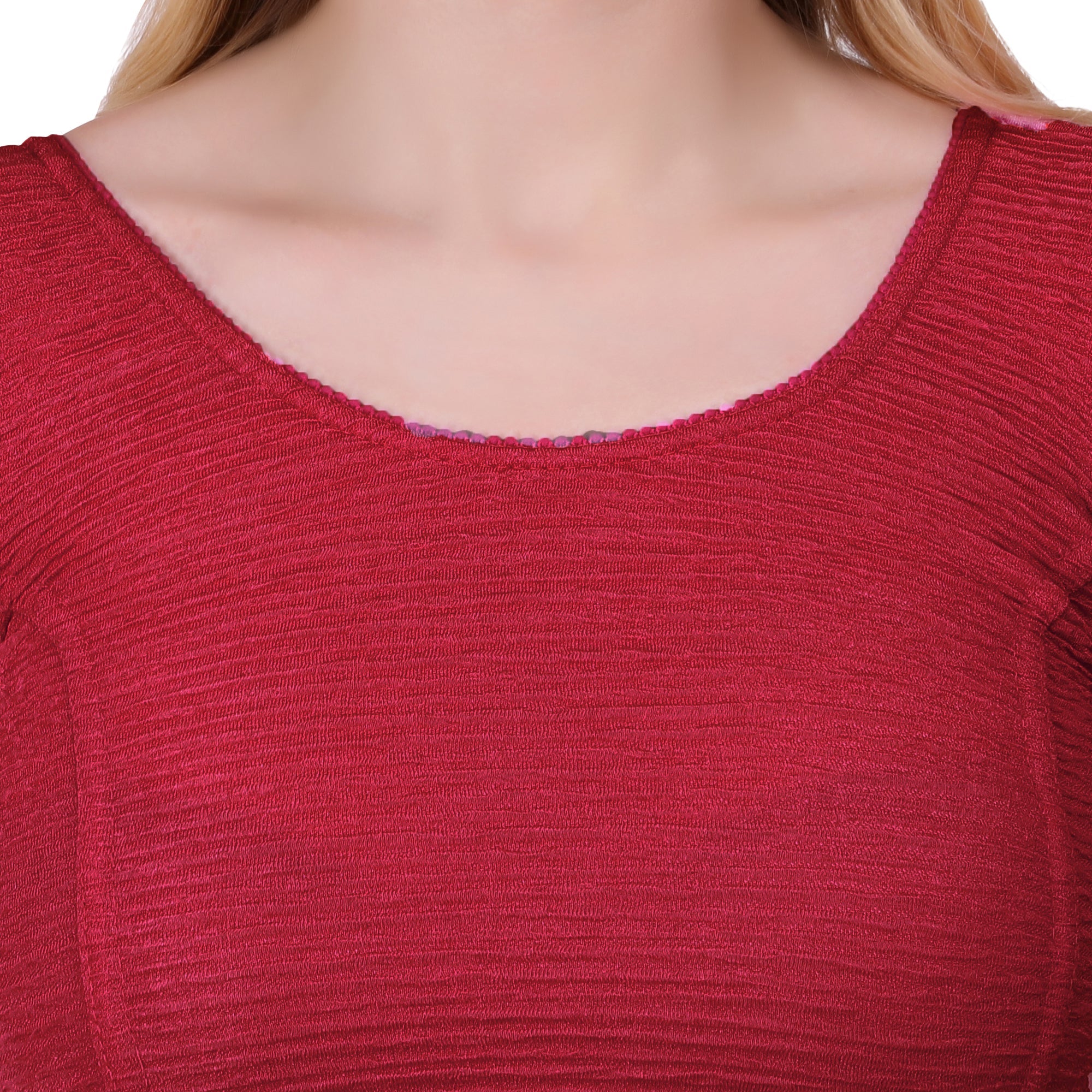 Vamika Cotton Lycra Stretchable Fabric Dark Onion Balloon Sleeves Blouse | Grocsy