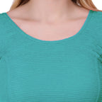 Vamika Cotton Lycra Stretchable Fabric Metalic Green Balloon Sleeves Blouse | Grocsy