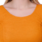 Vamika Cotton Lycra Stretchable Fabric Mustard Balloon Sleeves Blouse | Grocsy