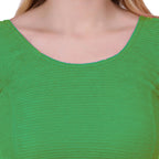 Vamika Cotton Lycra Stretchable Fabric Green Balloon Sleeves Blouse | Grocsy