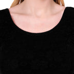 Vamika Cotton Lycra Stretchable Fabric Black Balloon Sleeves Blouse | Grocsy