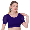 Vamika Cotton Lycra Stretchable Fabric Violet Balloon Sleeves Blouse | Grocsy