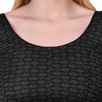 Vamika Heavy Double Phase Fabric Black Balloon Sleeves Blouse | Grocsy