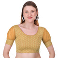 Vamika Heavy Double Phase Fabric Gold Balloon Sleeves Blouse | Grocsy
