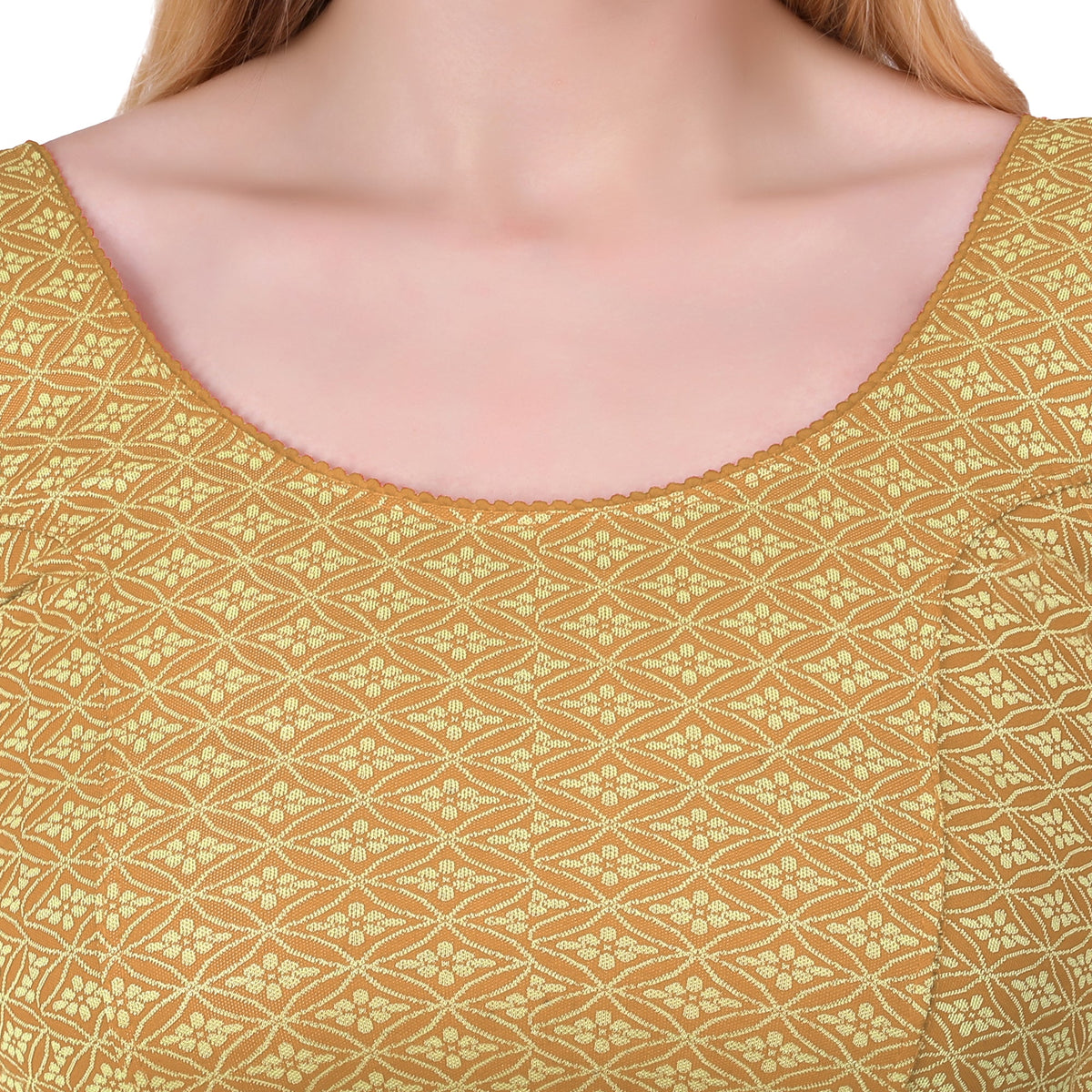 Vamika Heavy Double Phase Fabric Gold Balloon Sleeves Blouse | Grocsy