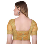Vamika Heavy Double Phase Fabric Gold Balloon Sleeves Blouse | Grocsy