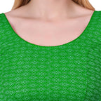 Vamika Heavy Double Phase Fabric Green Balloon Sleeves Blouse | Grocsy