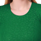 Vamika Crush Lycra Green Frill Sleeves Blouse | Grocsy
