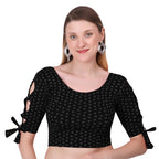 Vamika Hosiery Black Half Sleeves Blouse | Grocsy
