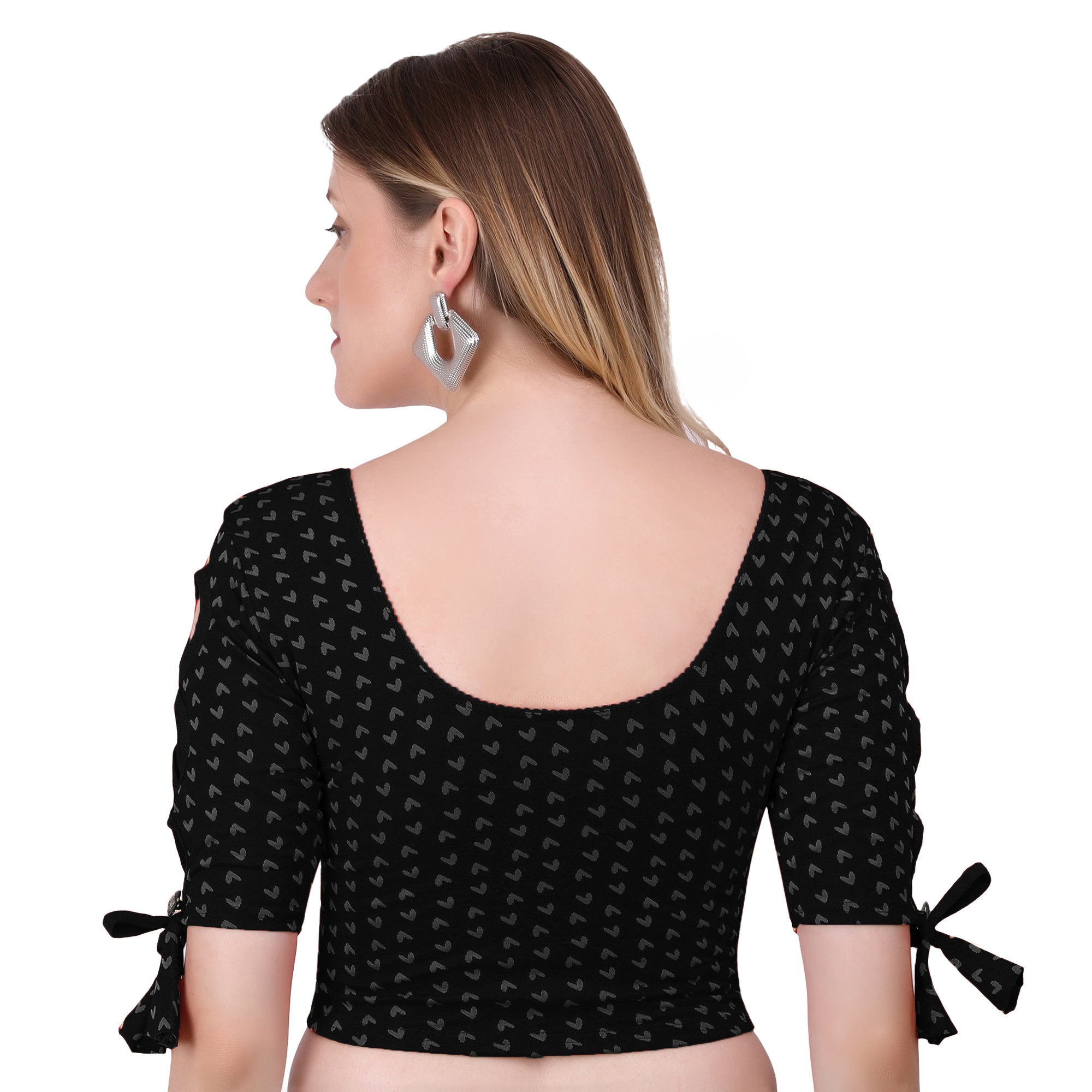 Vamika Hosiery Black Half Sleeves Blouse | Grocsy