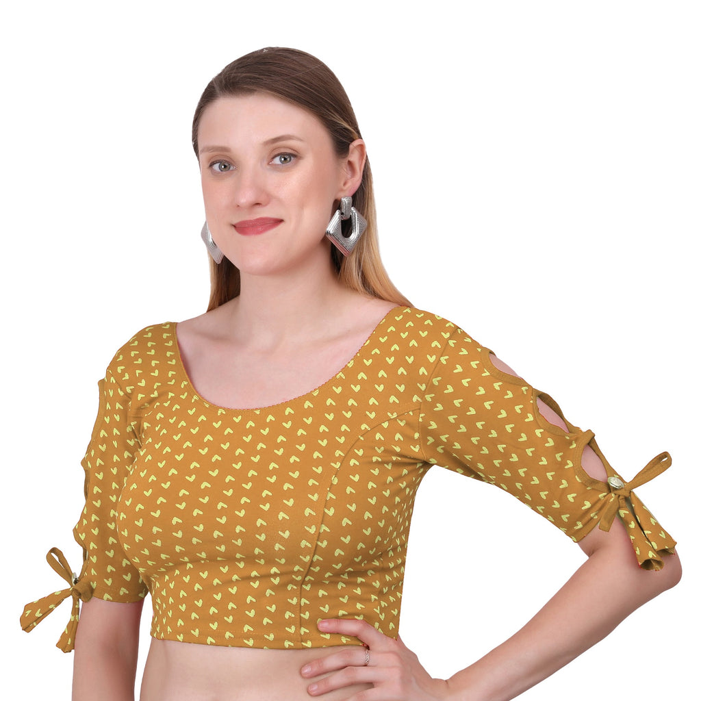 Vamika Hosiery Gold Half Sleeves Blouse | Grocsy