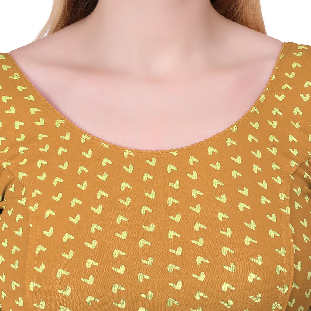 Vamika Hosiery Gold Half Sleeves Blouse | Grocsy