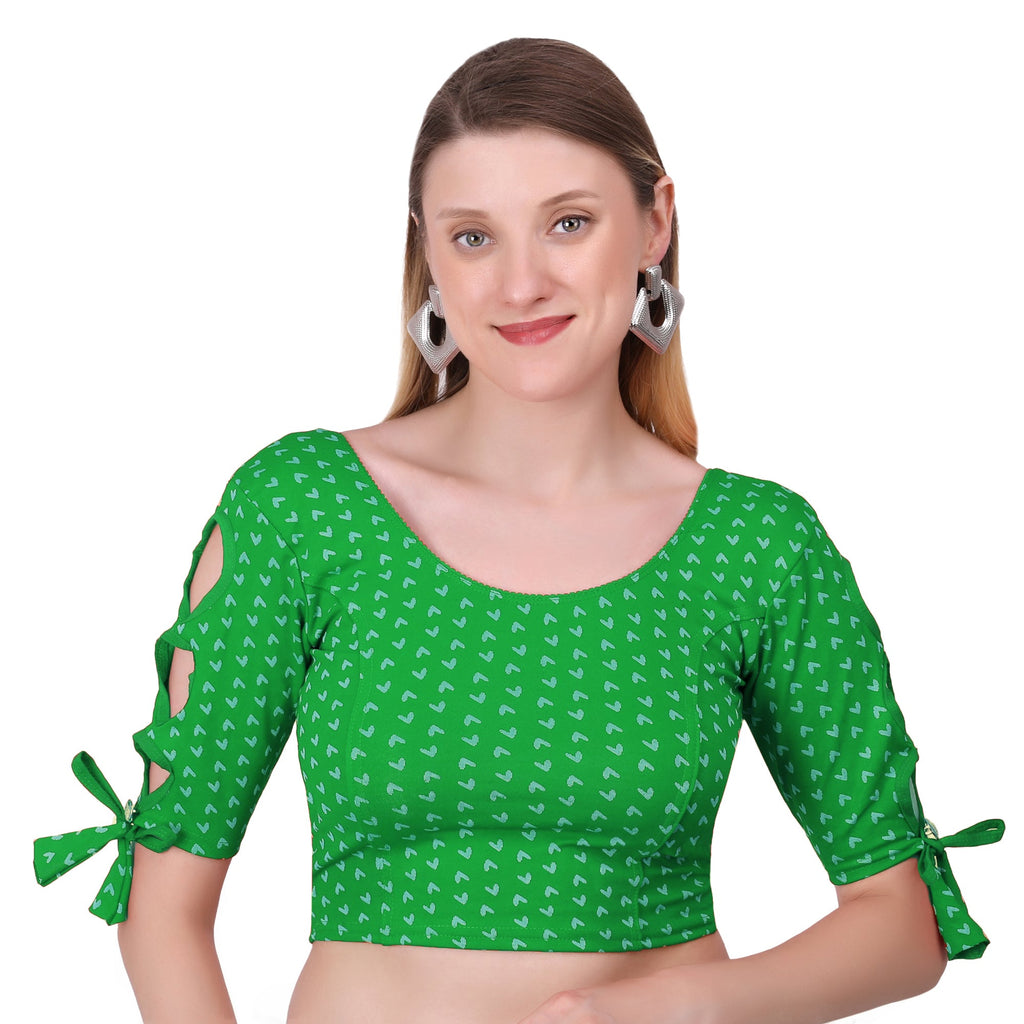 Vamika Hosiery Green Half Sleeves Blouse | Grocsy