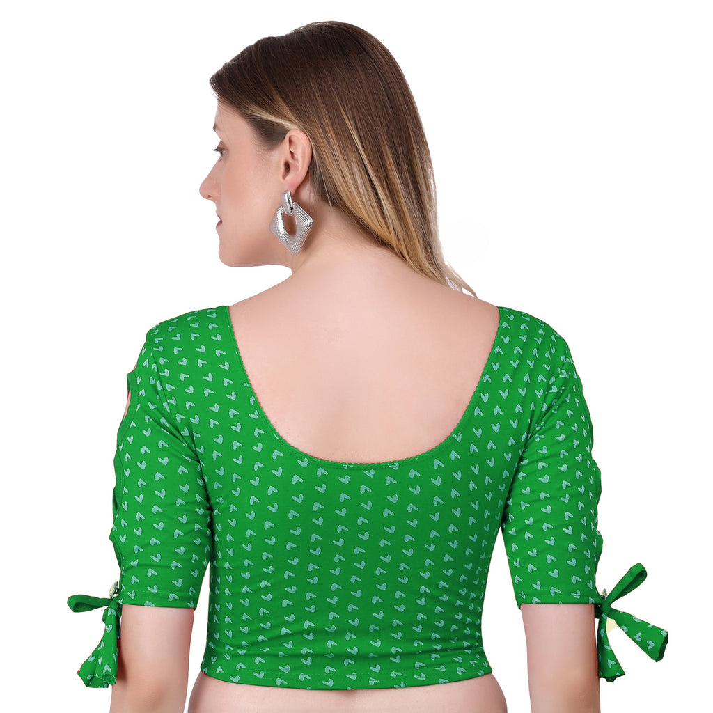 Vamika Hosiery Green Half Sleeves Blouse | Grocsy