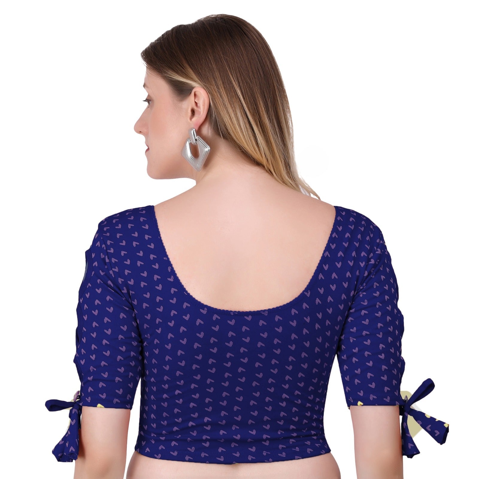 Vamika Hosiery Navy Blue Half Sleeves Blouse | Grocsy