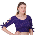 Vamika Hosiery Navy Blue Half Sleeves Blouse | Grocsy