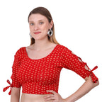 Vamika Hosiery Red Half Sleeves Blouse | Grocsy