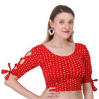Vamika Hosiery Red Half Sleeves Blouse | Grocsy
