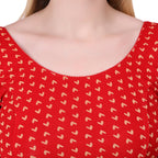 Vamika Hosiery Red Half Sleeves Blouse | Grocsy