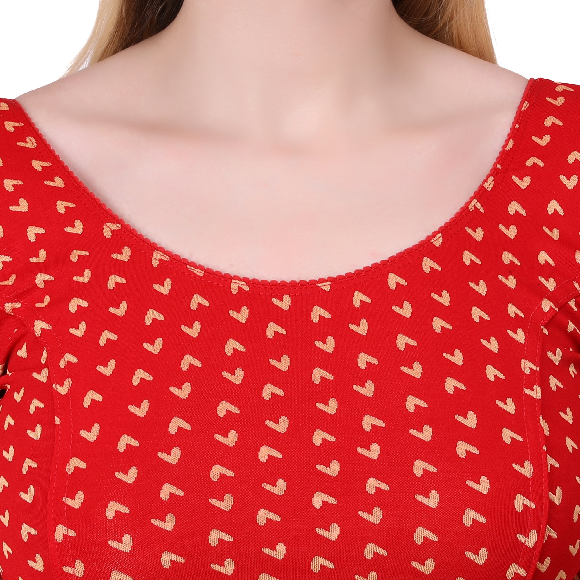 Vamika Hosiery Red Half Sleeves Blouse | Grocsy