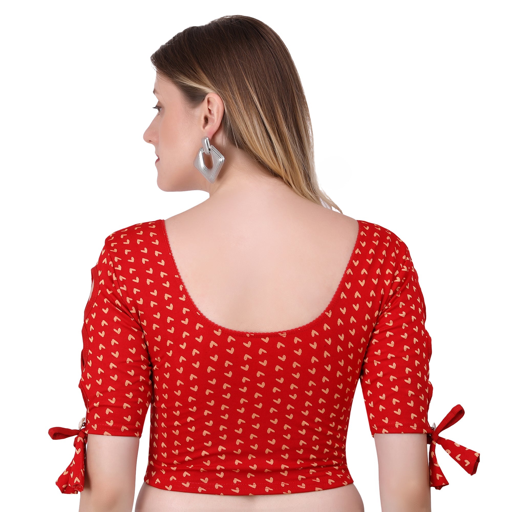 Vamika Hosiery Red Half Sleeves Blouse | Grocsy