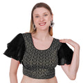 Vamika Hosiery Black Butterfly Frill Sleeves Blouse | Grocsy