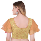 Vamika Hosiery Light Brown Butterfly Frill Sleeves Blouse | Grocsy