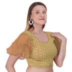 Vamika Hosiery Light Brown Butterfly Frill Sleeves Blouse | Grocsy