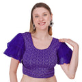 Vamika Hosiery Navy Blue Butterfly Frill Sleeves Blouse | Grocsy