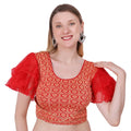 Vamika Hosiery Red Butterfly Frill Sleeves Blouse | Grocsy