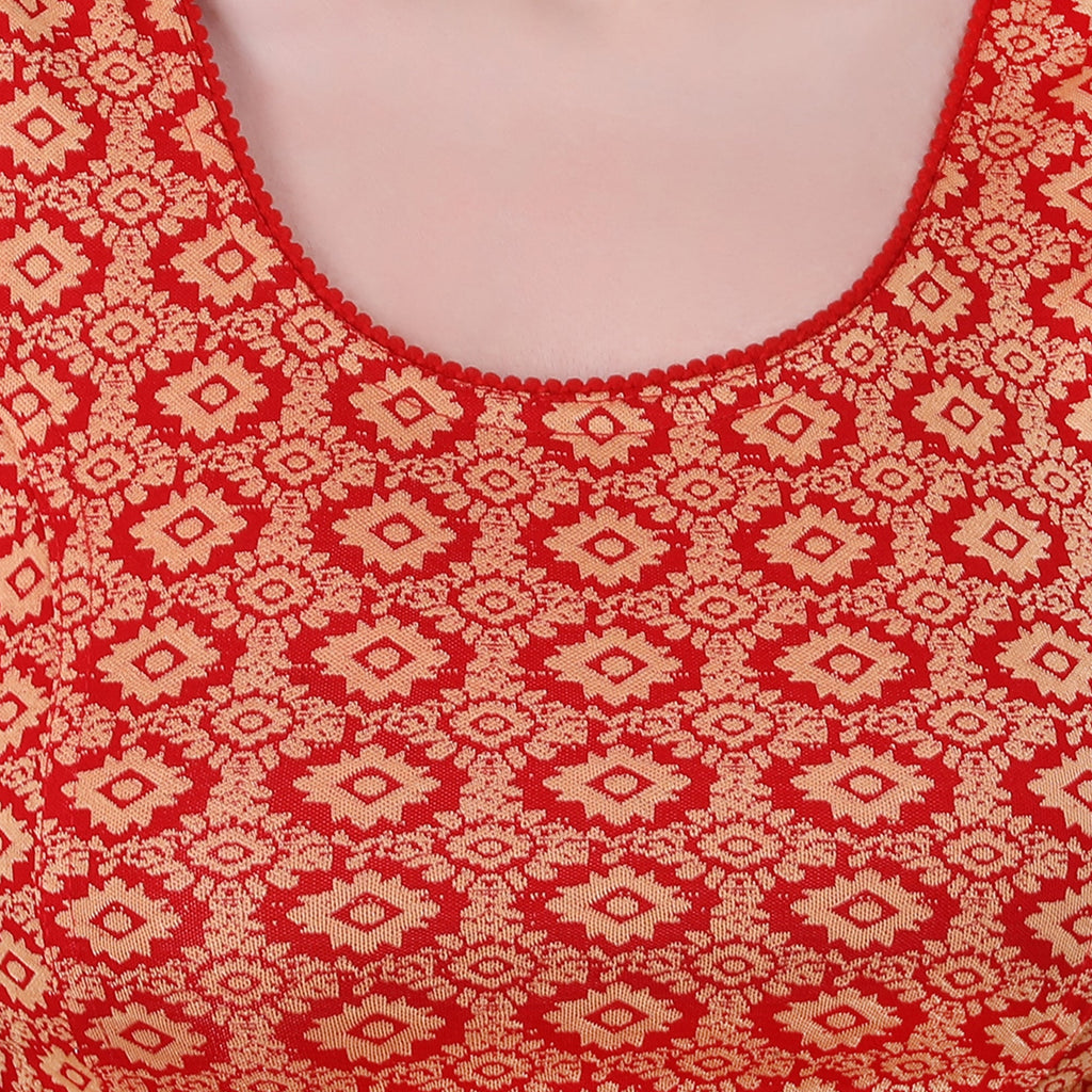 Vamika Hosiery Red Butterfly Frill Sleeves Blouse | Grocsy