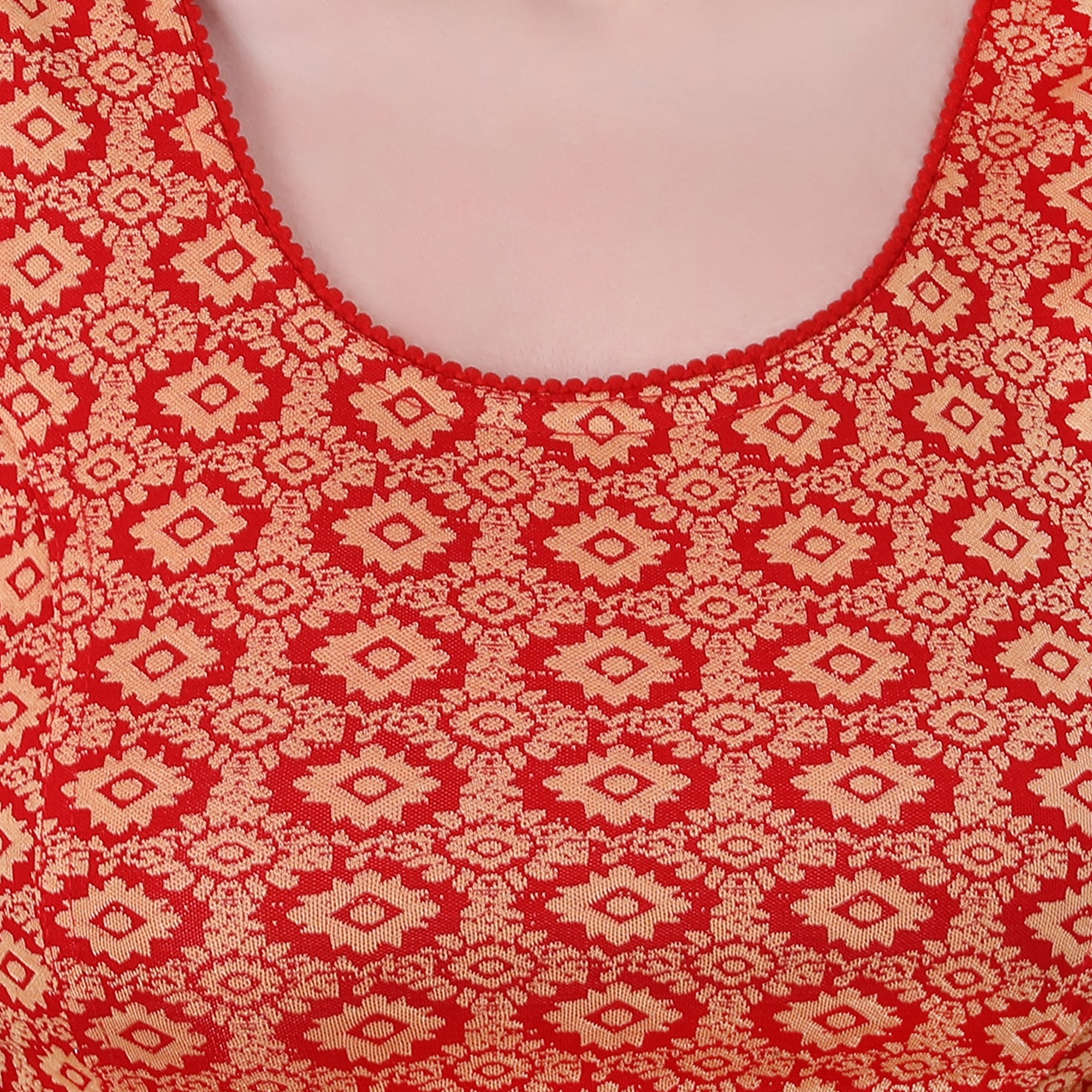Vamika Hosiery Red Butterfly Frill Sleeves Blouse | Grocsy