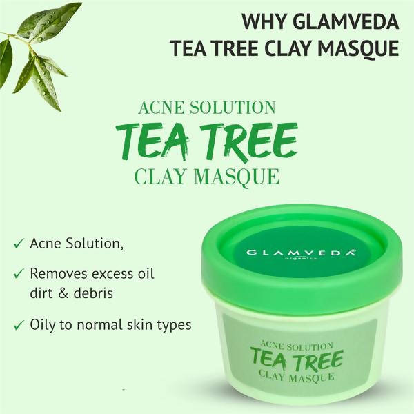 Glamveda Acne Solution Tea Tree Clay Masque | Grocsy