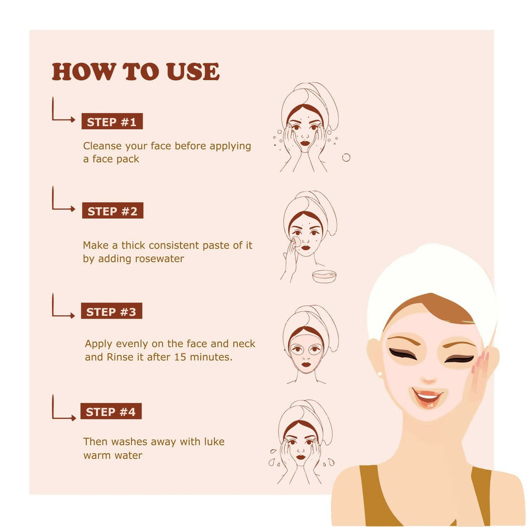 Kimayra Organic Sandalwood + Rose Face Pack Powder To Remove Dark Circles | Grocsy