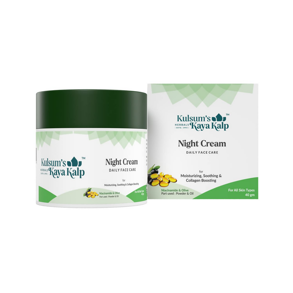 Kulsum's Kaya Kalp Night Cream For Skin Moisturization, Soothing & Collagen Boosting | Grocsy