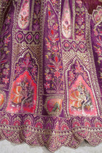 Kesar Fab Purple Banarasi Silk Hand_Woven Lehenga | Grocsy