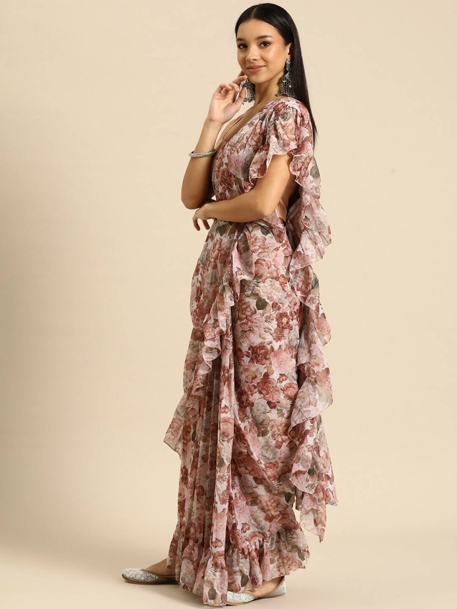 Ahalyaa Women's Traditional Wear Saree - Pink Color | Grocsy