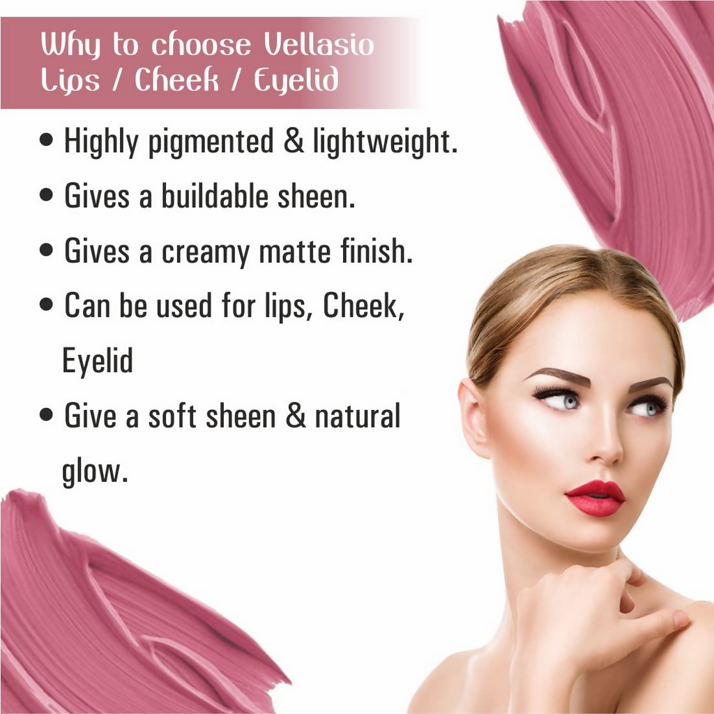 Vellasio Vegan Lip and cheek tint - Pink Brown | Grocsy