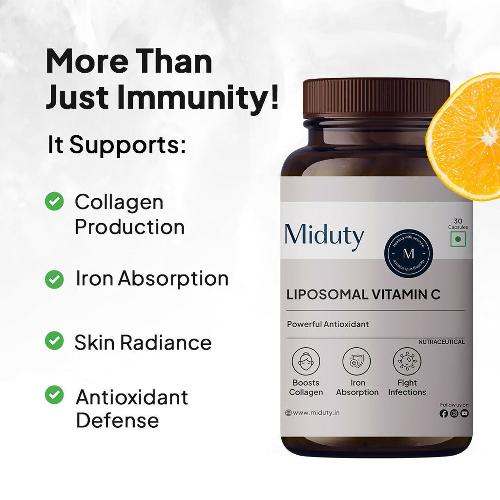 Miduty Liposomal Vitamin C - Immunity Booster Capsules | Grocsy