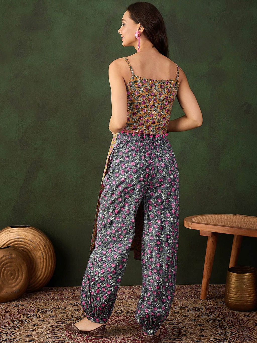 Sangria Printed Kurta With Trouser | Grocsy