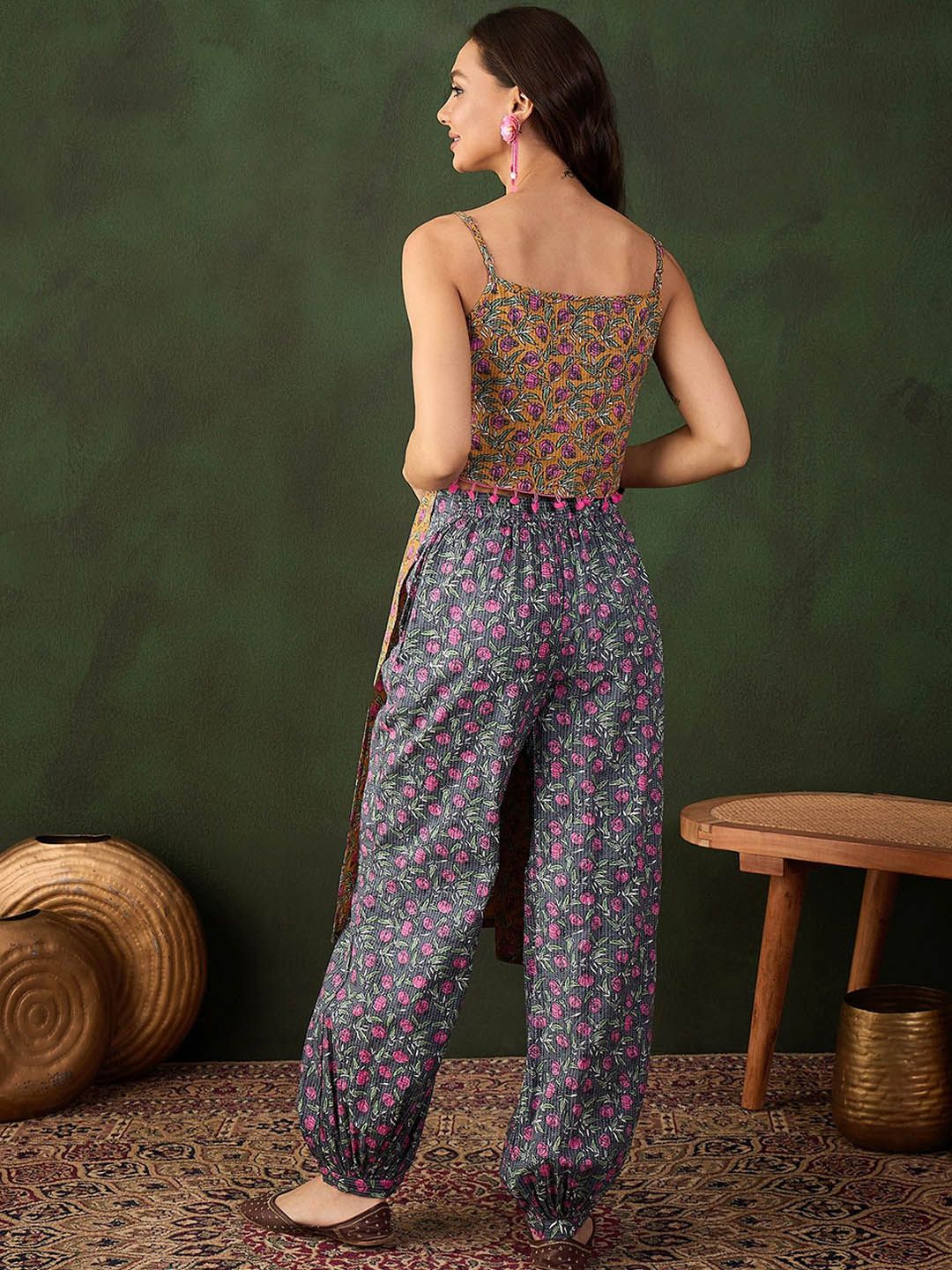Sangria Printed Kurta With Trouser | Grocsy