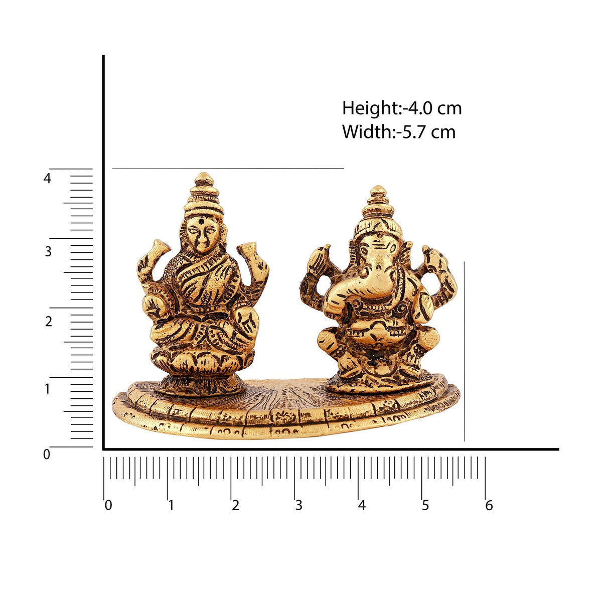 Estele Gold-Polished Goddess Laxmi & Lord Ganapati Idol for Pooja & Car Decor | Grocsy