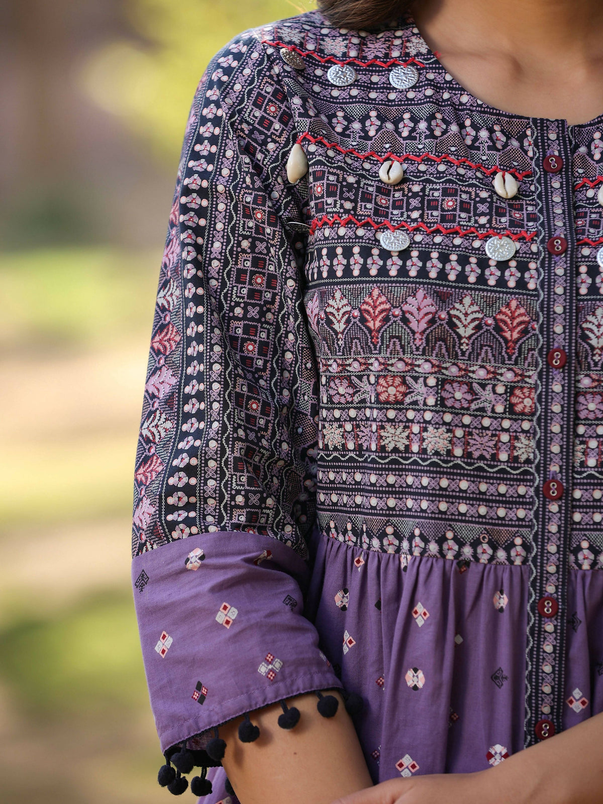 Juniper Women's Lavender Printed Flared Tunic | Grocsy
