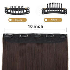 Bronson Professional 24 Clip-In Hair Extensions Dark Brown Straight Hair - Volume - 2 | Grocsy