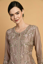 Joban Fashion Coffee Chanderi Kurta Set | Grocsy