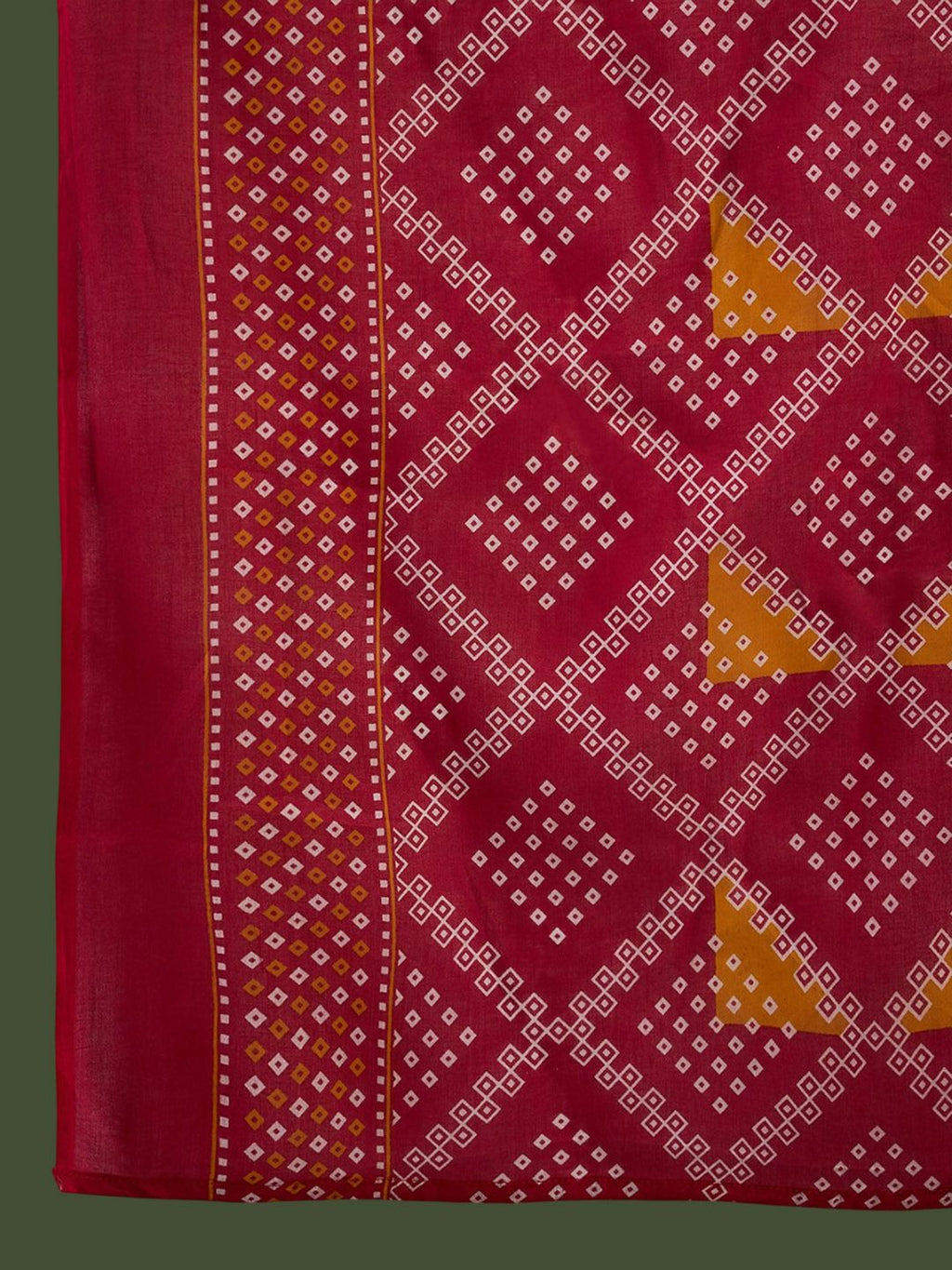 Sangria Printed V- Neck Kurta, Trouser & Dupatta Set | Grocsy