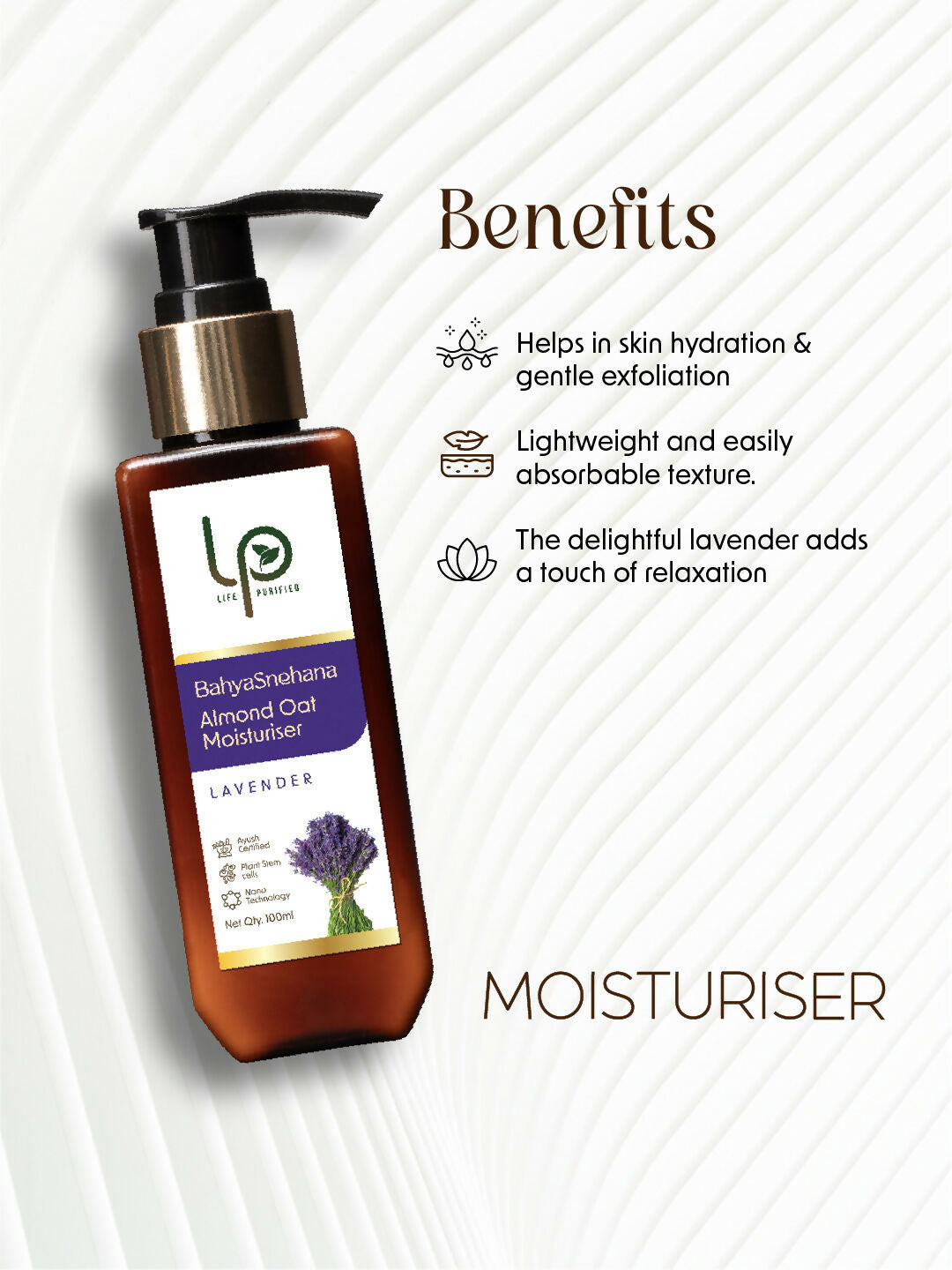 Life Purified Bahyasnehana Almond Oat Moisturiser - Body Lotion - Lavender | Grocsy