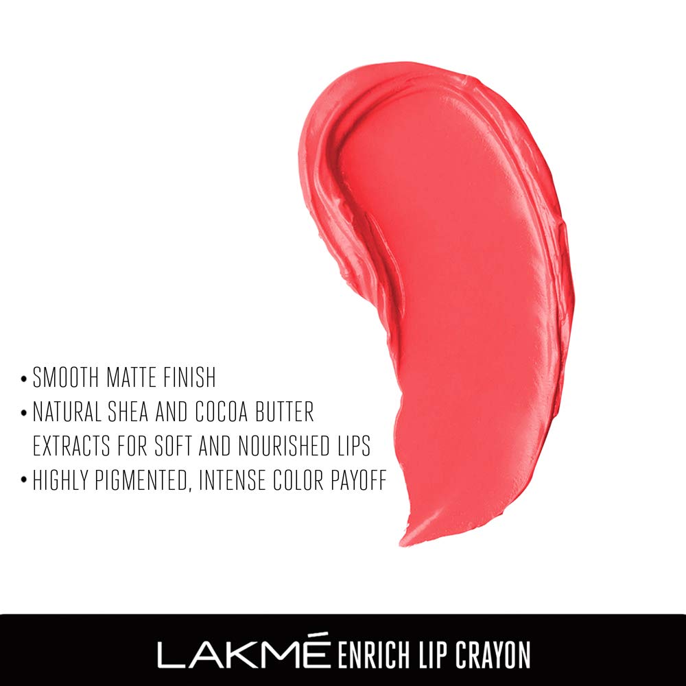 Lakme Enrich Lip Crayon - Shocking Pink | Grocsy