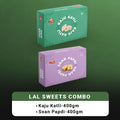Lal Sweets Combo Pack - Kaju Katli 400 g & Soan Papdi Premium 400g| Desi Cow Ghee Indian Sweet Box Combo | Grocsy