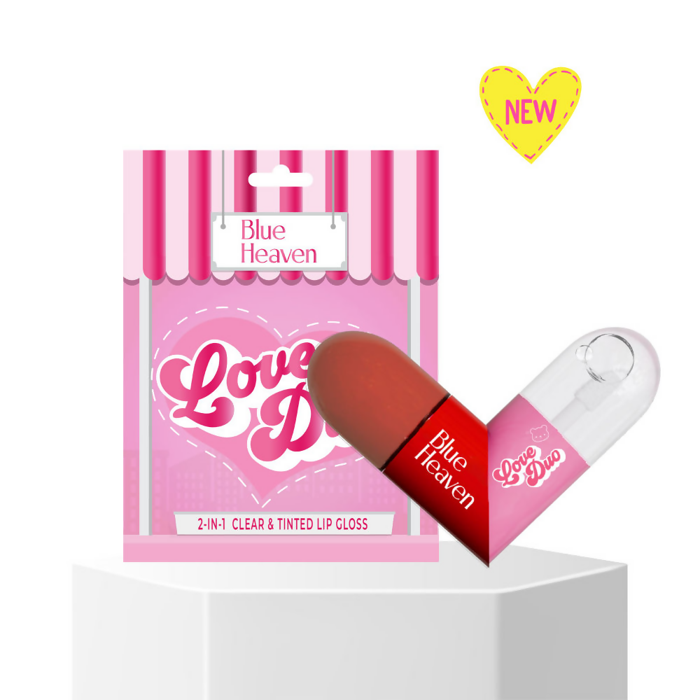 Blue Heaven Love Duo 2-In- 1 Clear & Tinted Lip Gloss - Boo (Clear + Brown) | Grocsy